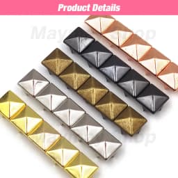 100Pcs 6-12mm Metal Rivets Square Spike Studs Pyramid Rivets For Leathercraft/Clothes/Shoes/Bags/Belt Punk DIY