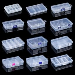 Multi Styles Small Square Clear Plastic Storage Box For Jewelry Diamond Embroidery Craft Bead Pill Home Storage Organization