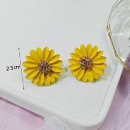 Yellow Color Hanging Earrings for Women Flower Dangle Earrings Korean Fashion Women's Earrings Party Gift Pendientes Mujer