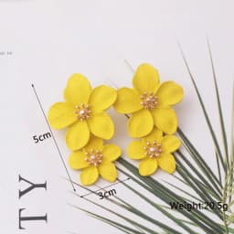 Yellow Color Hanging Earrings for Women Flower Dangle Earrings Korean Fashion Women's Earrings Party Gift Pendientes Mujer