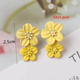 Yellow Color Hanging Earrings for Women Flower Dangle Earrings Korean Fashion Women's Earrings Party Gift Pendientes Mujer