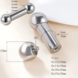 ASTM F136 Titanium PIERC Labret Ear Cartilage Tragus Helix large Earring Lip Ring Industrial Stud Piercing Body Jewelry 2mm-8mm