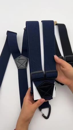 Heavy Duty Suspenders for Men Work Biker Outdoor 3.8cm Wide X-Back with 4 Snap Hook Adjustable Elastic Trouser Braces Strap Belt