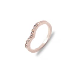 Exquisite V-shaped Unique Design Set Rhinestones Little Finger Ring Tail Ring Wedding Wedding Ring Valentine's Day Gift Female