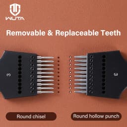 WUTA 2nd Generation Sharp Head Replaceable Pricking Iron Removable Round Hole Punch Leather Craft Chisel DIY Leather Tools