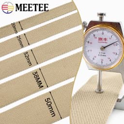 5M 20/25/32/38/50mm 2mm Thick Webbing Polyester Cotton Canvas Webbings Ribbon for Backpack Strap Belt Tape Garment Woven Band