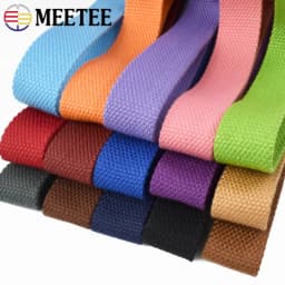 5M 20/25/32/38/50mm 2mm Thick Webbing Polyester Cotton Canvas Webbings Ribbon for Backpack Strap Belt Tape Garment Woven Band
