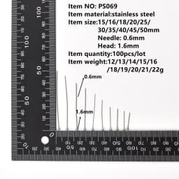 100 Pcs/Lot 15-50mm Stainless Steel Ball Head Pins Diy Handmade Jewelry Earrings Making Headpins Findings Accessories
