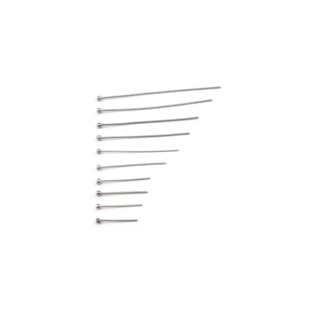 100 Pcs/Lot 15-50mm Stainless Steel Ball Head Pins Diy Handmade Jewelry Earrings Making Headpins Findings Accessories
