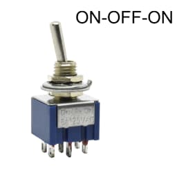 2Pcs 6mm Switches Miniature Toggle Switch Single Pole Double Throw Mini Waterproof Cap Micro Electronic Gadgets ON-OFF-ON 6A