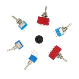 2Pcs 6mm Switches Miniature Toggle Switch Single Pole Double Throw Mini Waterproof Cap Micro Electronic Gadgets ON-OFF-ON 6A