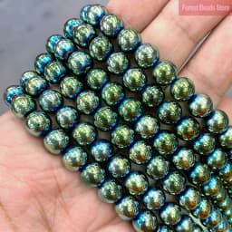 2/3/4/6/8/10mm Smooth Green Hematite Beads Round Loose Beads Natural Stone DIY Bracelet Accessories for Jewelry Making 15''