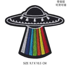 Unknown Space Alien Rocket Stranger Things UFO Iron Patch for Clothing Punk Embroidered DIY Parches Appliqu