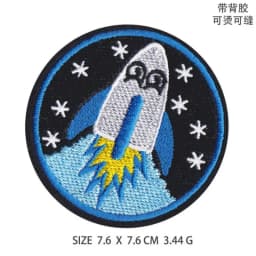 Unknown Space Alien Rocket Stranger Things UFO Iron Patch for Clothing Punk Embroidered DIY Parches Appliqu