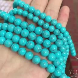 Natural Blue Howlite Turquoises Stone Round Loose Beads For Diy Bracelet Accessories Jewelry Making 15'' Strands 4/6/8/10/12mm