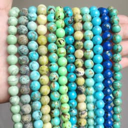 Natural Blue Howlite Turquoises Stone Round Loose Beads For Diy Bracelet Accessories Jewelry Making 15'' Strands 4/6/8/10/12mm