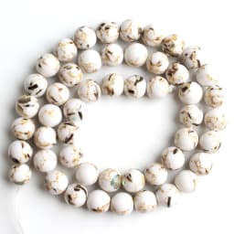 Natural Blue Howlite Turquoises Stone Round Loose Beads For Diy Bracelet Accessories Jewelry Making 15'' Strands 4/6/8/10/12mm