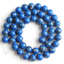 Natural Blue Howlite Turquoises Stone Round Loose Beads For Diy Bracelet Accessories Jewelry Making 15'' Strands 4/6/8/10/12mm