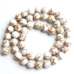 Natural Blue Howlite Turquoises Stone Round Loose Beads For Diy Bracelet Accessories Jewelry Making 15'' Strands 4/6/8/10/12mm
