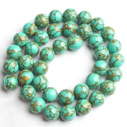 Natural Blue Howlite Turquoises Stone Round Loose Beads For Diy Bracelet Accessories Jewelry Making 15'' Strands 4/6/8/10/12mm