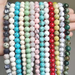 Natural Blue Howlite Turquoises Stone Round Loose Beads For Diy Bracelet Accessories Jewelry Making 15'' Strands 4/6/8/10/12mm