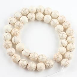 Natural Blue Howlite Turquoises Stone Round Loose Beads For Diy Bracelet Accessories Jewelry Making 15'' Strands 4/6/8/10/12mm