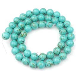 Natural Blue Howlite Turquoises Stone Round Loose Beads For Diy Bracelet Accessories Jewelry Making 15'' Strands 4/6/8/10/12mm