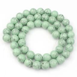 Natural Blue Howlite Turquoises Stone Round Loose Beads For Diy Bracelet Accessories Jewelry Making 15'' Strands 4/6/8/10/12mm