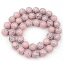 Natural Blue Howlite Turquoises Stone Round Loose Beads For Diy Bracelet Accessories Jewelry Making 15'' Strands 4/6/8/10/12mm