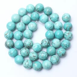Natural Blue Howlite Turquoises Stone Round Loose Beads For Diy Bracelet Accessories Jewelry Making 15'' Strands 4/6/8/10/12mm
