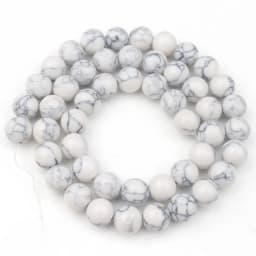 Natural Blue Howlite Turquoises Stone Round Loose Beads For Diy Bracelet Accessories Jewelry Making 15'' Strands 4/6/8/10/12mm