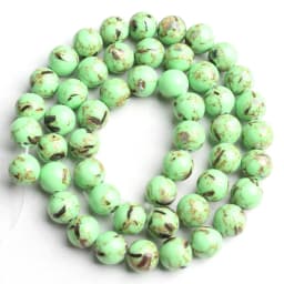 Natural Blue Howlite Turquoises Stone Round Loose Beads For Diy Bracelet Accessories Jewelry Making 15'' Strands 4/6/8/10/12mm