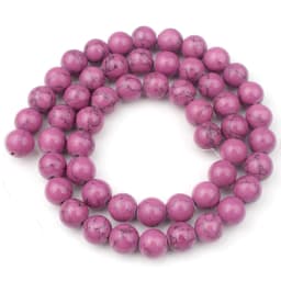 Natural Blue Howlite Turquoises Stone Round Loose Beads For Diy Bracelet Accessories Jewelry Making 15'' Strands 4/6/8/10/12mm