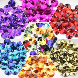 Rivoli Sew on Rhinestones Round Beads Glass Crystal AB Sewing Rhinestone Appliques DIY Sewing Crystal Rhinestones for Needlework