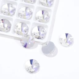 Rivoli Sew on Rhinestones Round Beads Glass Crystal AB Sewing Rhinestone Appliques DIY Sewing Crystal Rhinestones for Needlework