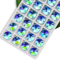Rivoli Sew on Rhinestones Round Beads Glass Crystal AB Sewing Rhinestone Appliques DIY Sewing Crystal Rhinestones for Needlework