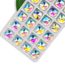 Rivoli Sew on Rhinestones Round Beads Glass Crystal AB Sewing Rhinestone Appliques DIY Sewing Crystal Rhinestones for Needlework