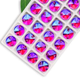Rivoli Sew on Rhinestones Round Beads Glass Crystal AB Sewing Rhinestone Appliques DIY Sewing Crystal Rhinestones for Needlework