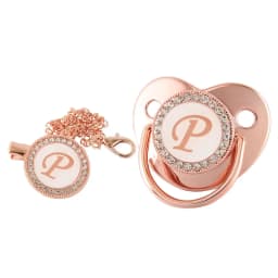 26 Letters Baby Pacifier Clip Rose Gold Bling Pacifiers Holder Silicone Soother Nipple Dummy Baby Shower Gifts
