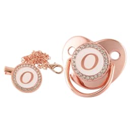 26 Letters Baby Pacifier Clip Rose Gold Bling Pacifiers Holder Silicone Soother Nipple Dummy Baby Shower Gifts