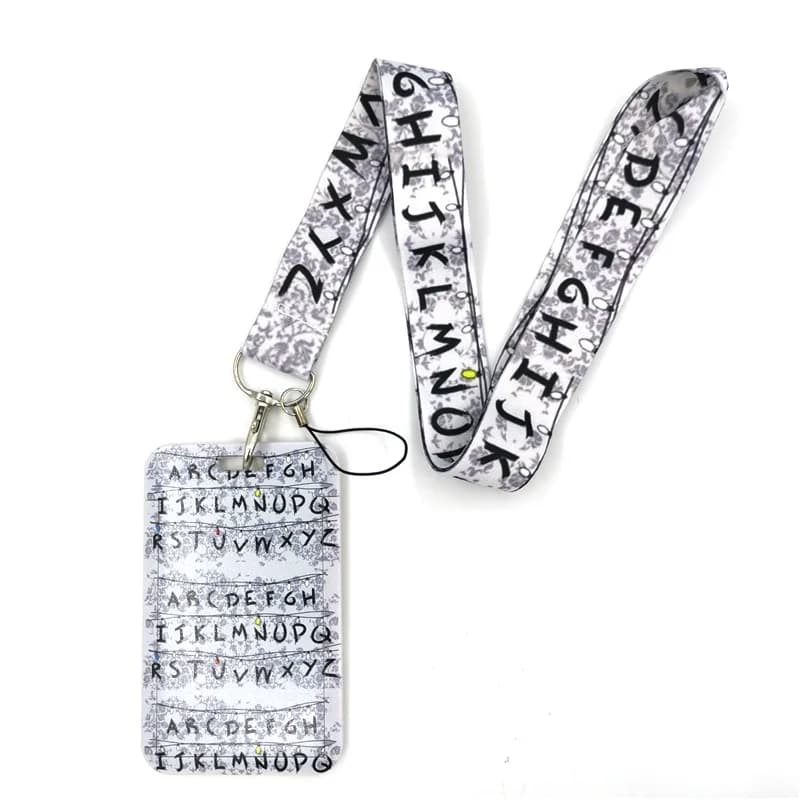 Letters Anime Lanyard Badge Holder ID Card Lanyards Mobile Phone Rope Key Lanyard Neck Straps Keychain Key Ring