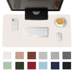 White Mousepad Portable Mouse Pad Large Gaming Waterproof Non-Slip PU Suede Desk Mat Computer Keyboard Desk Pad Mats