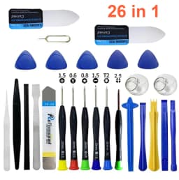 Professional 26 in 1 Cell Phone Repair Tool Kits Screwdrivers with Screen Opening Pry Bar Suction Cup for iPhone Samsung Xiaomi