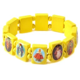 Saints Jesus Religious Wood Catholic Icon Bracelets Unisex Fashion Wood Bracelet Paryer Charm Jewelry 7 Colors
