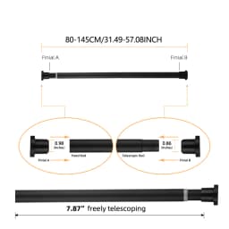 80-240CM Adjustable Curtain Rod No Drilling Telescopic Shower Curtain Pole for Balcony Bathroom Wardrobe Rod Clothes Drying Rack