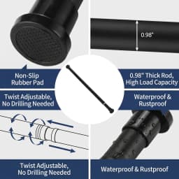 80-240CM Adjustable Curtain Rod No Drilling Telescopic Shower Curtain Pole for Balcony Bathroom Wardrobe Rod Clothes Drying Rack