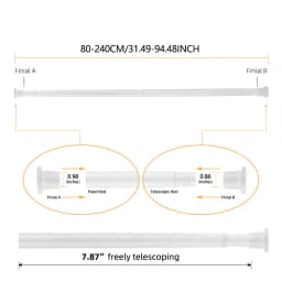 80-240CM Adjustable Curtain Rod No Drilling Telescopic Shower Curtain Pole for Balcony Bathroom Wardrobe Rod Clothes Drying Rack
