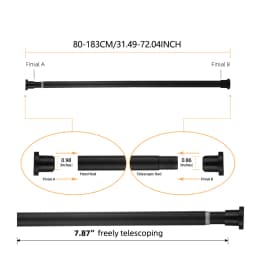 80-240CM Adjustable Curtain Rod No Drilling Telescopic Shower Curtain Pole for Balcony Bathroom Wardrobe Rod Clothes Drying Rack