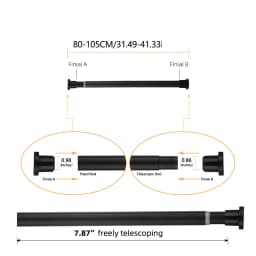 80-240CM Adjustable Curtain Rod No Drilling Telescopic Shower Curtain Pole for Balcony Bathroom Wardrobe Rod Clothes Drying Rack