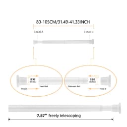 80-240CM Adjustable Curtain Rod No Drilling Telescopic Shower Curtain Pole for Balcony Bathroom Wardrobe Rod Clothes Drying Rack